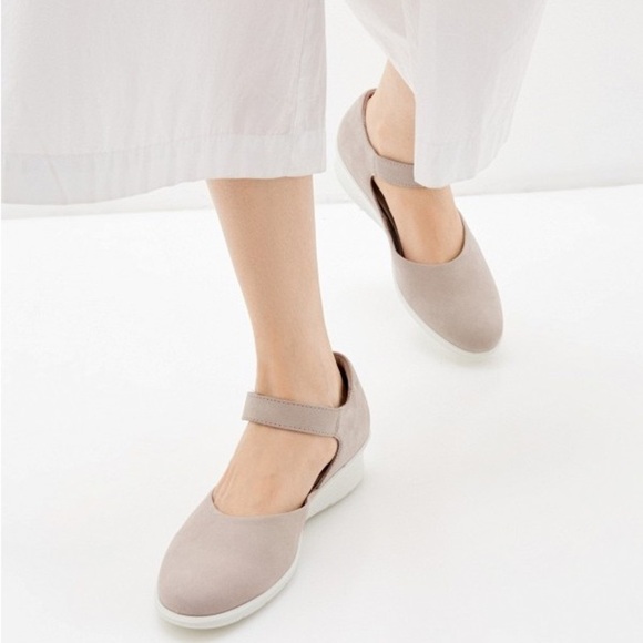 ECCO FELICIA Mary Jane Wedge Grey Rose - Picture 1 of 8